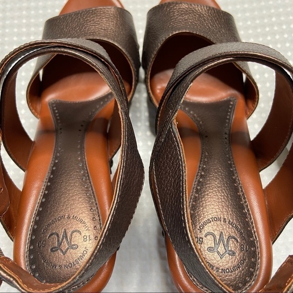 JOHNSTON & MURPHY - Metallic Bronze Platform Heels - Picture 3 of 6